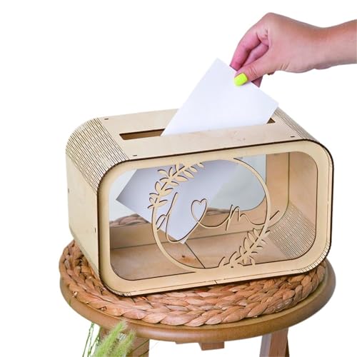GXMDSGZ Hochzeit Kartenbox Hochzeitskartenbox Holz Grußkartenboxen Spardose for Gäste Empfang Jahrestag Verlobung Hochzeitsdeko(Color3) von GXMDSGZ