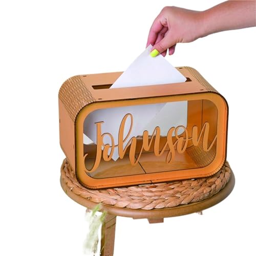 GXMDSGZ Hochzeit Kartenbox Hochzeitskartenbox Holz Grußkartenboxen Spardose for Gäste Empfang Jahrestag Verlobung Hochzeitsdeko(Color4) von GXMDSGZ