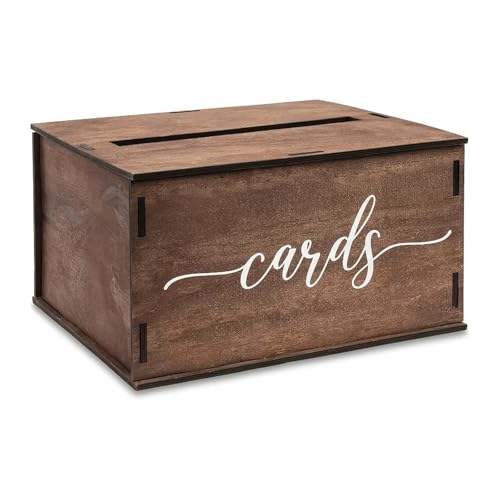 GXMDSGZ Hochzeit Kartenbox Hochzeitskartenbox aus Holz mit Schlitz und Deckel, Hochzeits- und Empfangsdekoration, Jahrestags-Geburtstagsparty(28 * 25.5 * 15cm) von GXMDSGZ