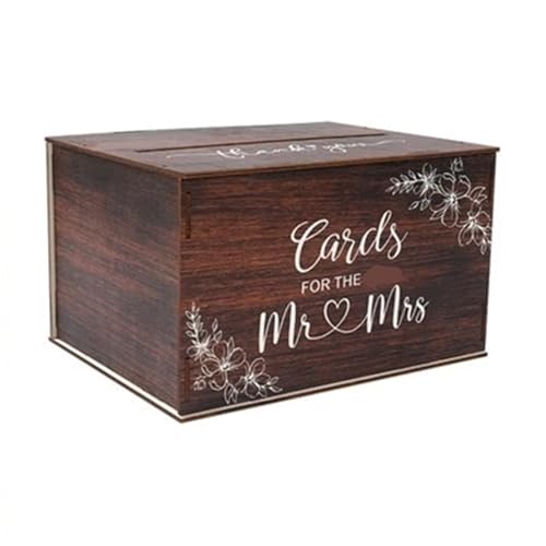 GXMDSGZ Hochzeit Kartenbox Hochzeitskartenbox mit Deckel, Holzkartenbox for Hochzeitsempfang, rustikale Umschlag-Spardose, DIY, rustikales Hochzeitsparty-Zubehör(Color 01) von GXMDSGZ