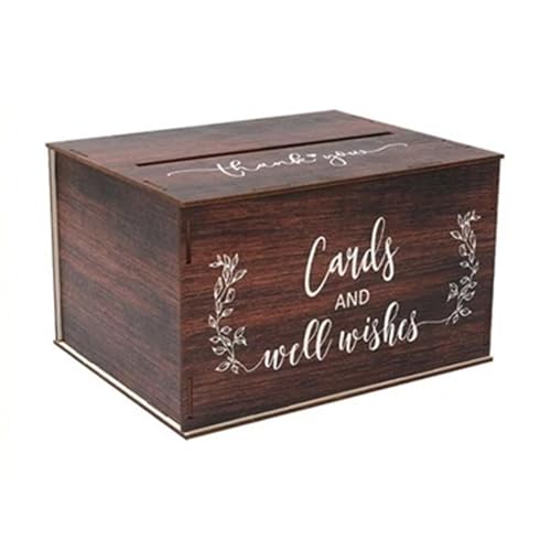 GXMDSGZ Hochzeit Kartenbox Hochzeitskartenbox mit Deckel, Holzkartenbox for Hochzeitsempfang, rustikale Umschlag-Spardose, DIY, rustikales Hochzeitsparty-Zubehör(Color 02) von GXMDSGZ