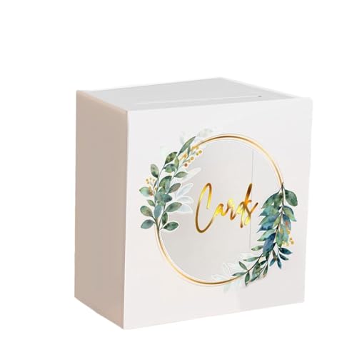 GXMDSGZ Hochzeit Kartenbox Hochzeitskartenbox mit Schlitz, Umschlag, Kartenhalter, Blumendruck, vielseitige Accessoire-Box for Geburtstage(White 1) von GXMDSGZ