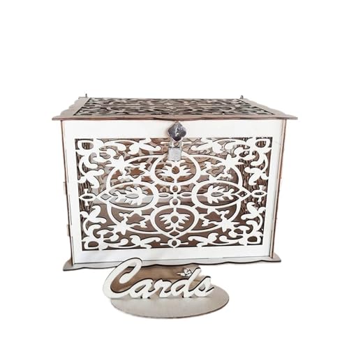 GXMDSGZ Hochzeit Kartenbox Hochzeitskartenboxen Hohle Holzbox Holzbox mit Schloss Geldhalter for Hochzeitsfeierbevorzugungen DIY Dekorzubehör GXMDSGZ Hochzeit Kartenbox Hochzeitskartenboxen Hohle Holzbox Holzbox mit Schloss Geldhalter for Hochzeitsfeierbevorzugungen DIY Dekorzubehör von GXMDSGZ