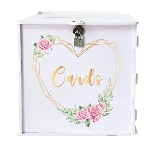 GXMDSGZ Hochzeit Kartenbox Weiße Hochzeitskartenbox in Herzform mit Kranz, PVC-Kartenbox for Hochzeitsempfänge, Abschlussfeiern GXMDSGZ Hochzeit Kartenbox Weiße Hochzeitskartenbox in Herzform mit Kranz, PVC-Kartenbox for Hochzeitsempfänge, Abschlussfeiern von GXMDSGZ