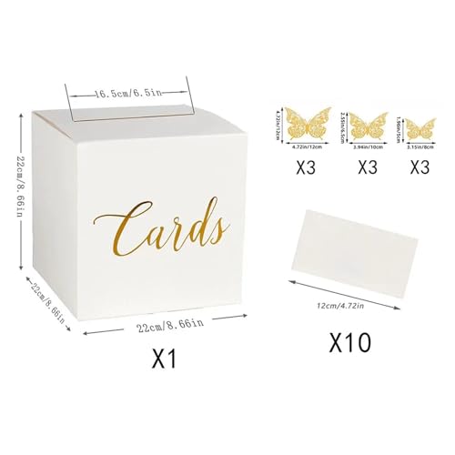 GXMDSGZ Hochzeit Kartenbox Wunderschöne weiße Hochzeitskartenbox mit Goldener Heißprägung und hohlen goldenen Schmetterlingen, geeignet for Verlobungen, Hochzeiten und Geburtstage GXMDSGZ Hochzeit Kartenbox Wunderschöne weiße Hochzeitskartenbox mit Goldener Heißprägung und hohlen goldenen Schmetterlingen, geeignet for Verlobungen, Hochzeiten und Geburtstage von GXMDSGZ