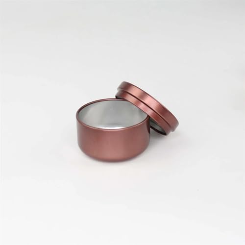 GXMDSGZ KerzengläSer 0g Aluminium Runde Box mit Deckel for Kerze Tee Container Leere Jar Lagerung Topf Nachfüllbar Creme Kosmetische Container FüR DIY Handwerk(Brown,20pcs) von GXMDSGZ