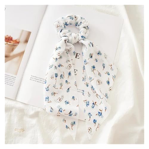 GXMDSGZ Seide Kopftuch Bandanas Drucken Chiffon Lange Band Haargummis Frauen Mädchen Pferdeschwanz Schal Elastische Haarbänder Krawatten Haarschmuck FüR Den Strand(21) von GXMDSGZ
