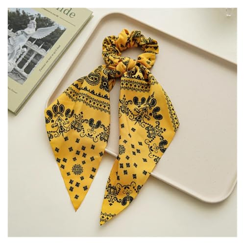 GXMDSGZ Seide Kopftuch Bandanas Drucken Chiffon Lange Band Haargummis Frauen Mädchen Pferdeschwanz Schal Elastische Haarbänder Krawatten Haarschmuck FüR Den Strand(39) von GXMDSGZ
