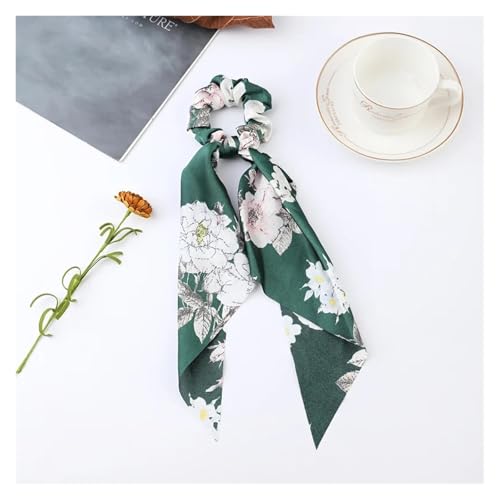 GXMDSGZ Seide Kopftuch Bandanas Drucken Chiffon Lange Band Haargummis Frauen Mädchen Pferdeschwanz Schal Elastische Haarbänder Krawatten Haarschmuck FüR Den Strand(4) von GXMDSGZ