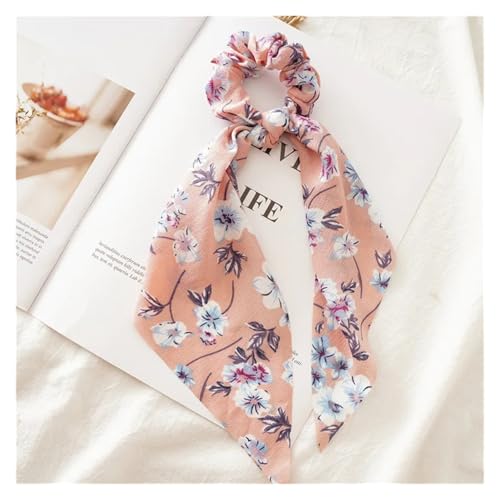 GXMDSGZ Seide Kopftuch Bandanas Drucken Chiffon Lange Band Haargummis Frauen Mädchen Pferdeschwanz Schal Elastische Haarbänder Krawatten Haarschmuck FüR Den Strand(Color-17) von GXMDSGZ