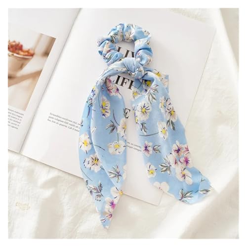 GXMDSGZ Seide Kopftuch Bandanas Drucken Chiffon Lange Band Haargummis Frauen Mädchen Pferdeschwanz Schal Elastische Haarbänder Krawatten Haarschmuck FüR Den Strand(Color-18) von GXMDSGZ