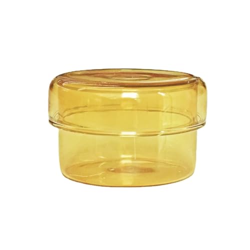 KerzengläSer Vorratsdose, Dekorativer Vorratsbehälter Aus Glas, Schreibtisch-Organizer, Kerzenherstellungsdose, Büroaufbewahrung, Einmachglas, Gläser Und Deckel FüR Diy Handwerk(D6xH4cm Yellow S) von GXMDSGZ