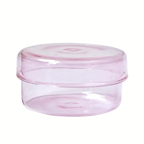 KerzengläSer Vorratsdose, Dekorativer Vorratsbehälter Aus Glas, Schreibtisch-Organizer, Kerzenherstellungsdose, Büroaufbewahrung, Einmachglas, Gläser Und Deckel FüR Diy Handwerk(D8xH3.5cm Pink L) von GXMDSGZ