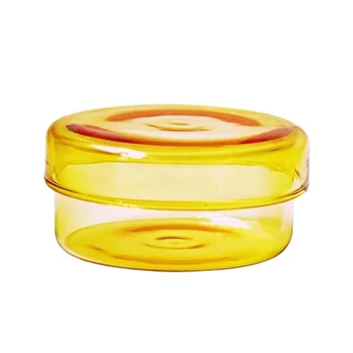 KerzengläSer Vorratsdose, Dekorativer Vorratsbehälter Aus Glas, Schreibtisch-Organizer, Kerzenherstellungsdose, Büroaufbewahrung, Einmachglas, Gläser Und Deckel FüR Diy Handwerk(D8xH3.5cm Yellow L) von GXMDSGZ