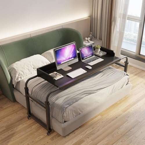 Überbetttisch auf Rollen, Betttisch Höhenverstellbar 65-95CM Großer Beweglicher Zeichentisch Mobiler Computertisch Krankenhausbetttisch für Das Heimbüro Tägliche Entspannungsarbeit(Color:Schwarz) Überbetttisch auf Rollen, Betttisch Höhenverstellbar 65-95CM Großer Beweglicher Zeichentisch Mobiler Computertisch Krankenhausbetttisch für Das Heimbüro Tägliche Entspannungsarbeit(Color:Schwarz) von GXQFC