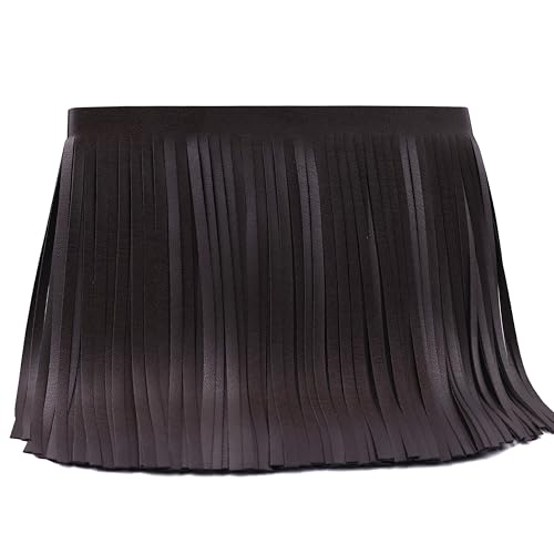 Fransenborte aus PU-Leder, 20,3 cm, zum Nähen, Basteln, Kleidung, Taschen, Dekoration, Dunkelbraun Fransenborte aus PU-Leder, 20,3 cm, zum Nähen, Basteln, Kleidung, Taschen, Dekoration, Dunkelbraun von GXTIZAS