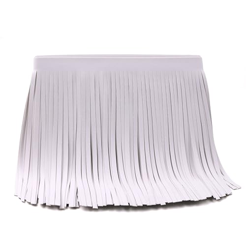 Fransenborte aus PU-Leder, 20,3 cm, zum Nähen, Basteln, Kleidung, Taschen, Dekoration, Weiß, 20,3 cm Fransenborte aus PU-Leder, 20,3 cm, zum Nähen, Basteln, Kleidung, Taschen, Dekoration, Weiß, 20,3 cm von GXTIZAS