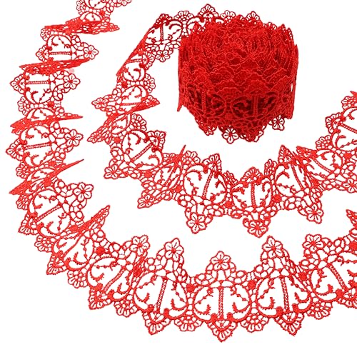 GXTIZAS Rote Spitzenborte besticktes Spitzenband 4,5 m Venise Rand zum Nähen Basteln Kissenbezug GXTIZAS Rote Spitzenborte besticktes Spitzenband 4,5 m Venise Rand zum Nähen Basteln Kissenbezug von GXTIZAS