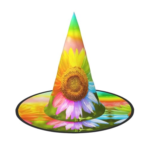 GXUNGT 3D-Sonnenblumen-Druck, Halloween-Hexenhut, Zaubererhut, geeignet für Karneval, Weihnachten, Maskerade, Cosplay-Party GXUNGT 3D-Sonnenblumen-Druck, Halloween-Hexenhut, Zaubererhut, geeignet für Karneval, Weihnachten, Maskerade, Cosplay-Party von GXUNGT
