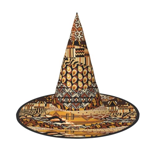 GXUNGT Afrikanischer Stil, Patchwork-Druck, Halloween-Hexenhut, Zaubererhut, geeignet für Karneval, Weihnachten, Maskerade, Cosplay-Party GXUNGT Afrikanischer Stil, Patchwork-Druck, Halloween-Hexenhut, Zaubererhut, geeignet für Karneval, Weihnachten, Maskerade, Cosplay-Party von GXUNGT