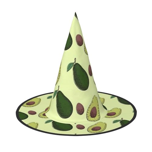 GXUNGT Avocado-Obst-Druck, Halloween-Hexenhut, Zaubererhut, geeignet für Karneval, Weihnachten, Maskerade, Cosplay-Party GXUNGT Avocado-Obst-Druck, Halloween-Hexenhut, Zaubererhut, geeignet für Karneval, Weihnachten, Maskerade, Cosplay-Party von GXUNGT