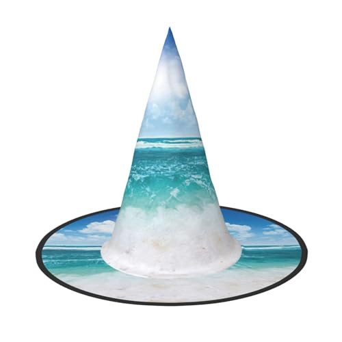 GXUNGT Blauer Himmel, tropischer Meereslandschaft, Halloween-Hexenhut, Zaubererhut, geeignet für Karneval, Weihnachten, Maskerade, Cosplay-Party GXUNGT Blauer Himmel, tropischer Meereslandschaft, Halloween-Hexenhut, Zaubererhut, geeignet für Karneval, Weihnachten, Maskerade, Cosplay-Party von GXUNGT