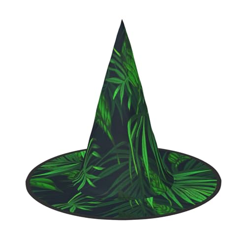 GXUNGT Grüner Hexenhut mit tropischem Dschungelpflanzen-Druck, Halloween-Hexenhut, Zaubererhut, geeignet für Karneval, Weihnachten, Maskerade, Cosplay-Party GXUNGT Grüner Hexenhut mit tropischem Dschungelpflanzen-Druck, Halloween-Hexenhut, Zaubererhut, geeignet für Karneval, Weihnachten, Maskerade, Cosplay-Party von GXUNGT