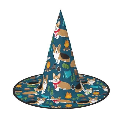 GXUNGT Halloween-Hexenhut mit Corgi-Druck, Zaubererhut, geeignet für Karneval, Weihnachten, Maskerade, Cosplay-Party GXUNGT Halloween-Hexenhut mit Corgi-Druck, Zaubererhut, geeignet für Karneval, Weihnachten, Maskerade, Cosplay-Party von GXUNGT