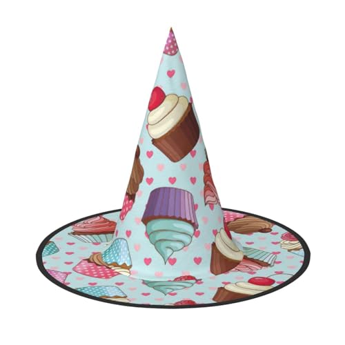 GXUNGT Halloween-Hexenhut mit Cupcake-Motiv, Zaubererhut, geeignet für Karneval, Weihnachten, Maskerade, Cosplay-Party GXUNGT Halloween-Hexenhut mit Cupcake-Motiv, Zaubererhut, geeignet für Karneval, Weihnachten, Maskerade, Cosplay-Party von GXUNGT