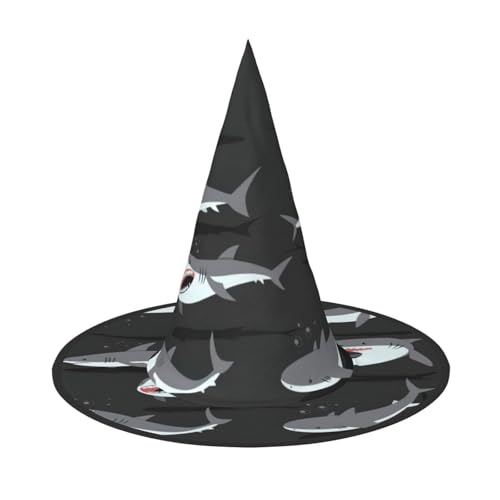 GXUNGT Halloween-Hexenhut mit Hai-Druck, Zaubererhut, geeignet für Karneval, Weihnachten, Maskerade, Cosplay-Party GXUNGT Halloween-Hexenhut mit Hai-Druck, Zaubererhut, geeignet für Karneval, Weihnachten, Maskerade, Cosplay-Party von GXUNGT