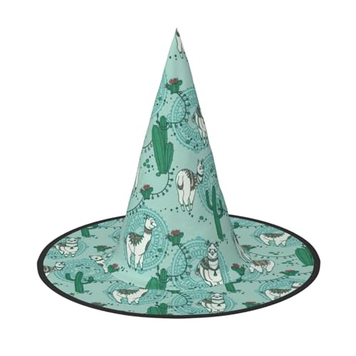 GXUNGT Halloween-Hexenhut mit Lama-Alpaka-Motiv, Zaubererhut, geeignet für Karneval, Weihnachten, Maskerade, Cosplay-Party GXUNGT Halloween-Hexenhut mit Lama-Alpaka-Motiv, Zaubererhut, geeignet für Karneval, Weihnachten, Maskerade, Cosplay-Party von GXUNGT