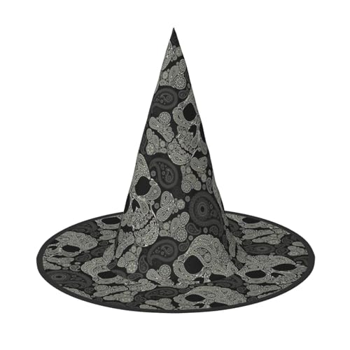 GXUNGT Halloween-Hexenhut mit Totenkopf-Aufdruck, Zaubererhut, geeignet für Karneval, Weihnachten, Maskerade, Cosplay-Party GXUNGT Halloween-Hexenhut mit Totenkopf-Aufdruck, Zaubererhut, geeignet für Karneval, Weihnachten, Maskerade, Cosplay-Party von GXUNGT