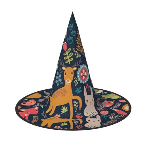 GXUNGT Hexenhut mit Eule, Kaninchen, Vogel, Fuchs, Druck, Halloween, Zaubererhut, geeignet für Karneval, Weihnachten, Maskerade, Cosplay-Party GXUNGT Hexenhut mit Eule, Kaninchen, Vogel, Fuchs, Druck, Halloween, Zaubererhut, geeignet für Karneval, Weihnachten, Maskerade, Cosplay-Party von GXUNGT