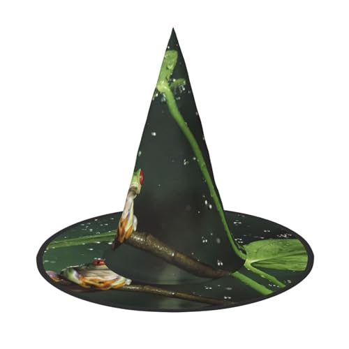GXUNGT Hexenhut mit Friedensbaum, Frosch-Druck, Halloween, Zaubererhut, geeignet für Karneval, Weihnachten, Maskerade, Cosplay-Party GXUNGT Hexenhut mit Friedensbaum, Frosch-Druck, Halloween, Zaubererhut, geeignet für Karneval, Weihnachten, Maskerade, Cosplay-Party von GXUNGT