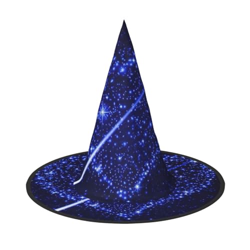 GXUNGT Hexenhut mit Sternschnuppe, Herzdruck, Zaubererhut, geeignet für Karneval, Weihnachten, Maskerade, Cosplay-Party von GXUNGT