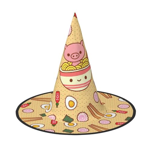 GXUNGT Leckerer süßer Ramen-Druck, Halloween-Hexenhut, Zaubererhut, geeignet für Karneval, Weihnachten, Maskerade, Cosplay-Party GXUNGT Leckerer süßer Ramen-Druck, Halloween-Hexenhut, Zaubererhut, geeignet für Karneval, Weihnachten, Maskerade, Cosplay-Party von GXUNGT