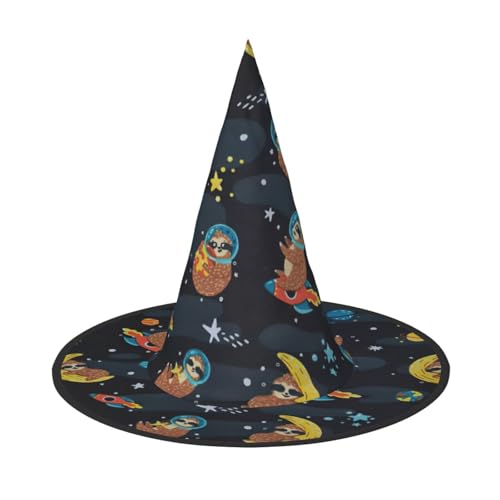 GXUNGT Niedlicher Baby-Faultier-Schlafaufdruck, Halloween-Hexenhut, Zaubererhut, geeignet für Karneval, Weihnachten, Maskerade, Cosplay-Party GXUNGT Niedlicher Baby-Faultier-Schlafaufdruck, Halloween-Hexenhut, Zaubererhut, geeignet für Karneval, Weihnachten, Maskerade, Cosplay-Party von GXUNGT