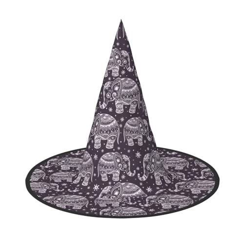 GXUNGT Niedlicher Halloween-Hexenhut mit Cartoon-Elefanten-Druck, Zaubererhut, geeignet für Karneval, Weihnachten, Maskerade, Cosplay-Party GXUNGT Niedlicher Halloween-Hexenhut mit Cartoon-Elefanten-Druck, Zaubererhut, geeignet für Karneval, Weihnachten, Maskerade, Cosplay-Party von GXUNGT