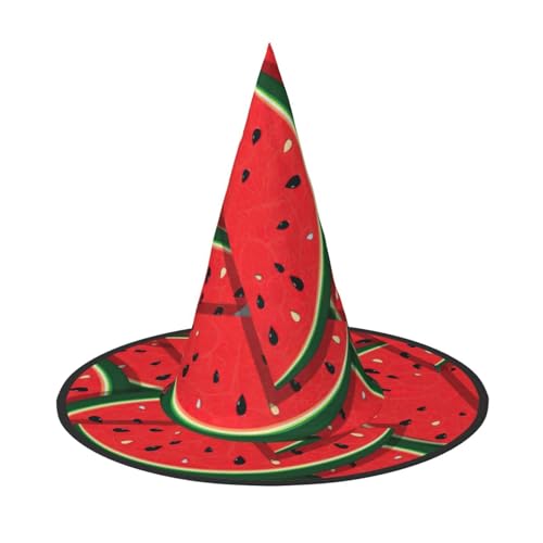 GXUNGT Roter Wassermelonen-Druck, Halloween-Hexenhut, Zaubererhut, geeignet für Karneval, Weihnachten, Maskerade, Cosplay-Party GXUNGT Roter Wassermelonen-Druck, Halloween-Hexenhut, Zaubererhut, geeignet für Karneval, Weihnachten, Maskerade, Cosplay-Party von GXUNGT