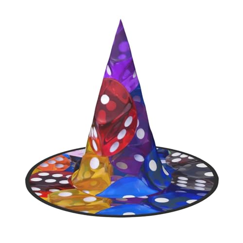 GXUNGT Spielwürfel-Set, Druck, Halloween-Hexenhut, Zaubererhut, geeignet für Karneval, Weihnachten, Maskerade, Cosplay-Party GXUNGT Spielwürfel-Set, Druck, Halloween-Hexenhut, Zaubererhut, geeignet für Karneval, Weihnachten, Maskerade, Cosplay-Party von GXUNGT