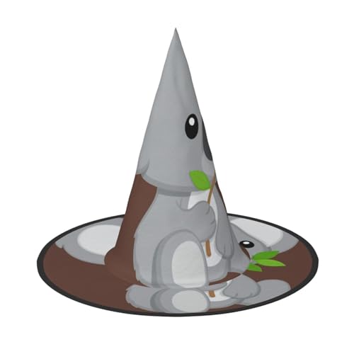Halloween-Hexenhut mit grünen Blättern, Koala-Druck, Zaubererhut, geeignet für Karneval, Weihnachten, Maskerade, Cosplay-Party Halloween-Hexenhut mit grünen Blättern, Koala-Druck, Zaubererhut, geeignet für Karneval, Weihnachten, Maskerade, Cosplay-Party von GXUNGT