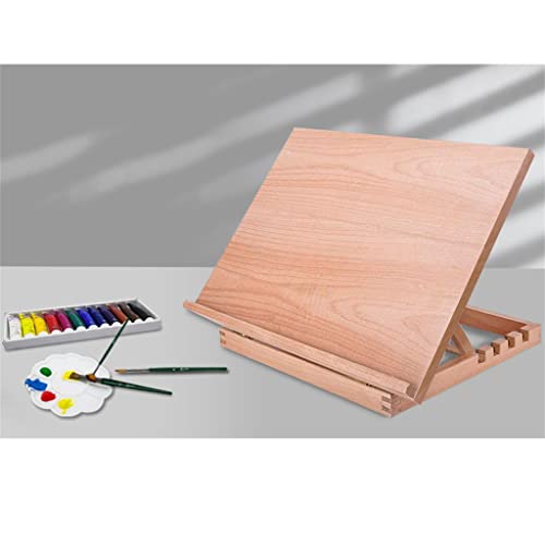 GYBBHia Zeichentisch aus Holz, A3, tragbar, Skizzieren, Bücherregal, Ständer, Tischplatte, Aquarell, Ölständer, Kunstbedarf zum Malen von GYBBHia