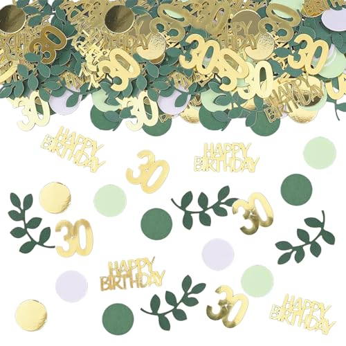 Konfetti zum 30. Geburtstag, Tischdekoration, Streukonfetti, Geburtstagskuchen-Konfetti, grüne Goldfolie, Konfetti-Dekorationen für 30. Geburtstag, für Sie und Ihn, Party-Dekoration, 230 Stück Konfetti zum 30. Geburtstag, Tischdekoration, Streukonfetti, Geburtstagskuchen-Konfetti, grüne Goldfolie, Konfetti-Dekorationen für 30. Geburtstag, für Sie und Ihn, Party-Dekoration, 230 Stück von GYESXYW