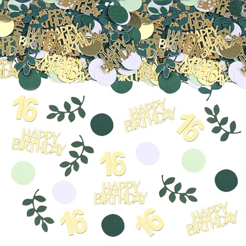 Salbeigrün 16. Happy Birthday Konfetti 16. Geburtstag Tischdekorationen Streukonfetti Geburtstag Kuchen Konfetti Grün Goldfolie Konfetti Dekorationen für 16. Geburtstag Mädchen Jungen Party Dekor 230 Salbeigrün 16. Happy Birthday Konfetti 16. Geburtstag Tischdekorationen Streukonfetti Geburtstag Kuchen Konfetti Grün Goldfolie Konfetti Dekorationen für 16. Geburtstag Mädchen Jungen Party Dekor 230 von GYESXYW