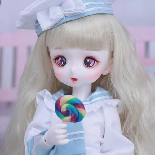Hübsche BJD-Puppen 1/4 37 cm Kugelgelenkpuppe 14,57 Zoll Niedliche SD-Puppe mit Kleidung Schuhen Perücke Make-up, Harzmaterial, Flexible Gelenke Hübsche BJD-Puppen 1/4 37 cm Kugelgelenkpuppe 14,57 Zoll Niedliche SD-Puppe mit Kleidung Schuhen Perücke Make-up, Harzmaterial, Flexible Gelenke von GYHCB