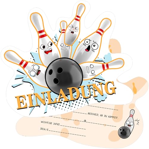 GYHWOFUL 12 Stück Bowling Einladungskarten Kindergeburtstag, Einladung Kindergeburtstag für Mädchen, Junge, Kinderparty Geburtstagseinladungen GYHWOFUL 12 Stück Bowling Einladungskarten Kindergeburtstag, Einladung Kindergeburtstag für Mädchen, Junge, Kinderparty Geburtstagseinladungen von GYHWOFUL