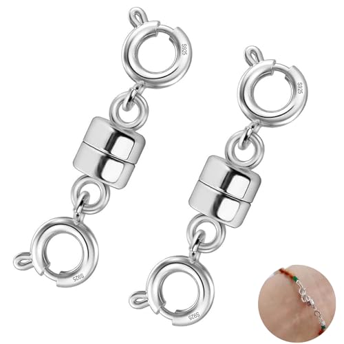 GYHWOFUL 2 Stück Magnetverschluss Kette, Kettenverlängerung Sterling Silber 925, Magnet Kettenverschluss Silber für Armbänder, DIY Jewellery Making Accessories, Halskette, Verlängerungskette GYHWOFUL 2 Stück Magnetverschluss Kette, Kettenverlängerung Sterling Silber 925, Magnet Kettenverschluss Silber für Armbänder, DIY Jewellery Making Accessories, Halskette, Verlängerungskette von GYHWOFUL