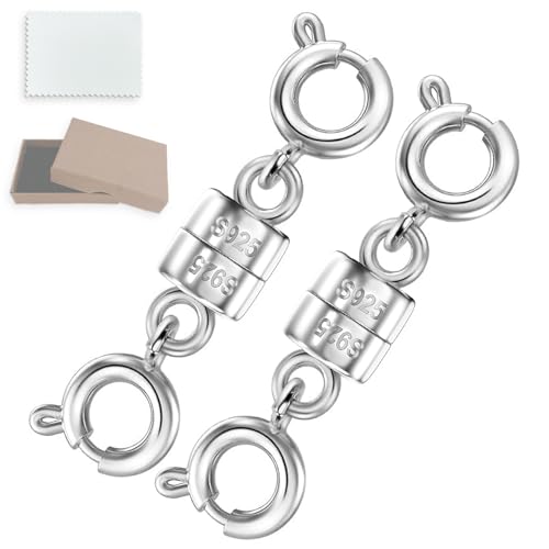 GYHWOFUL 2 Stück Magnetverschluss Kette Silber 925, Kettenverlängerung Sterling, Magnet Kettenverschluss Silber für Armbänder, DIY Jewellery Making Accessories, Halskette, Verlängerungskette GYHWOFUL 2 Stück Magnetverschluss Kette Silber 925, Kettenverlängerung Sterling, Magnet Kettenverschluss Silber für Armbänder, DIY Jewellery Making Accessories, Halskette, Verlängerungskette von GYHWOFUL