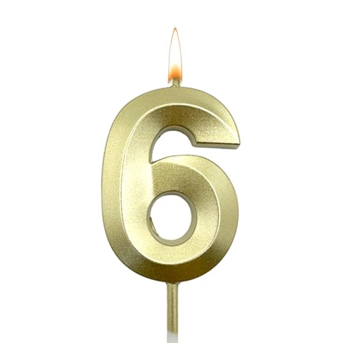 GYHWOFUL Geburtstagskerzen Zahlen 6, 3D Blau Zahlen Buchstaben Kerze, happy birthday Kuchendeko, kerze für Geburtstag, Party, Hochzeit, Jubiläum, Junge, Mädchen, Gold GYHWOFUL Geburtstagskerzen Zahlen 6, 3D Blau Zahlen Buchstaben Kerze, happy birthday Kuchendeko, kerze für Geburtstag, Party, Hochzeit, Jubiläum, Junge, Mädchen, Gold von GYHWOFUL