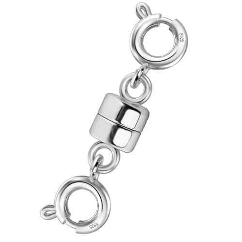 GYHWOFUL Magnetverschluss Kette, Kettenverlängerung Sterling Silber 925, Magnet Kettenverschluss Silber für Armbänder, DIY Jewellery Making Accessories, Halskette, Verlängerungskette von GYHWOFUL